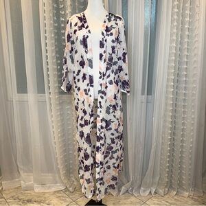 Chic Floral Long Sheer Coverup